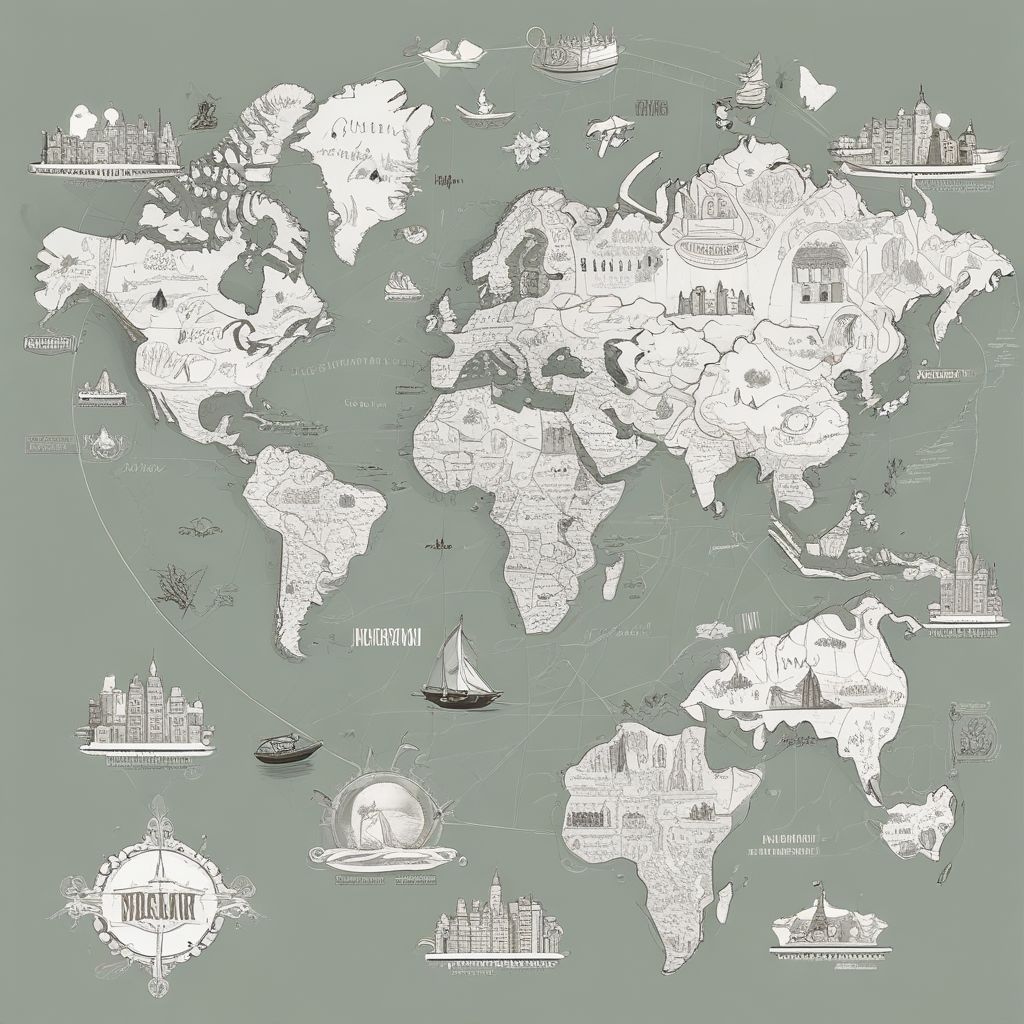 Map highlighting popular study abroad destinations