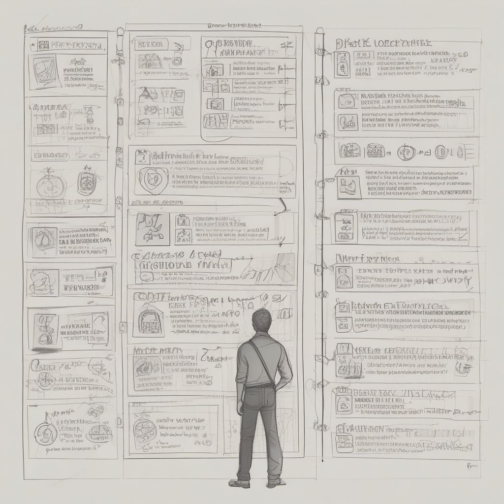 user experience design process with sketches