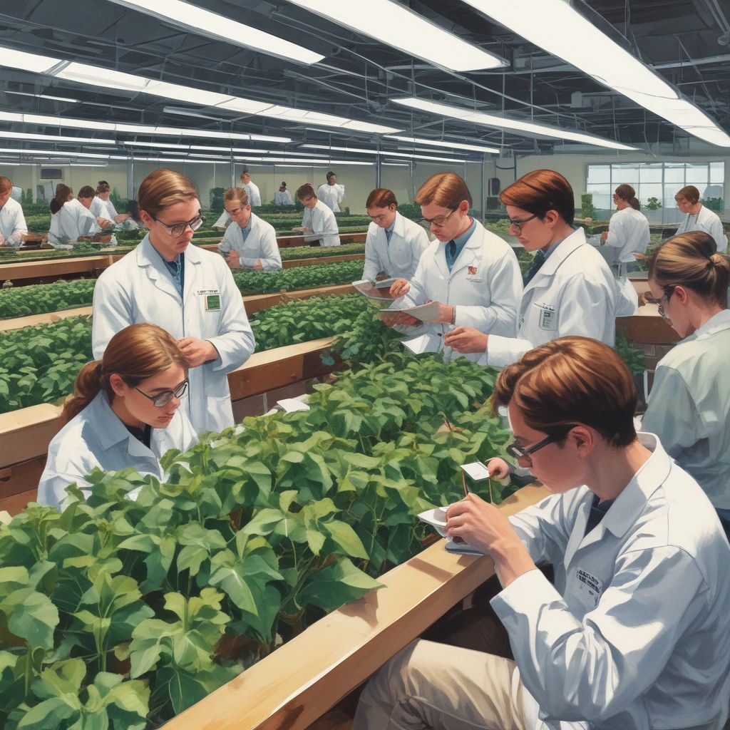 Students conducting research in agritech labs