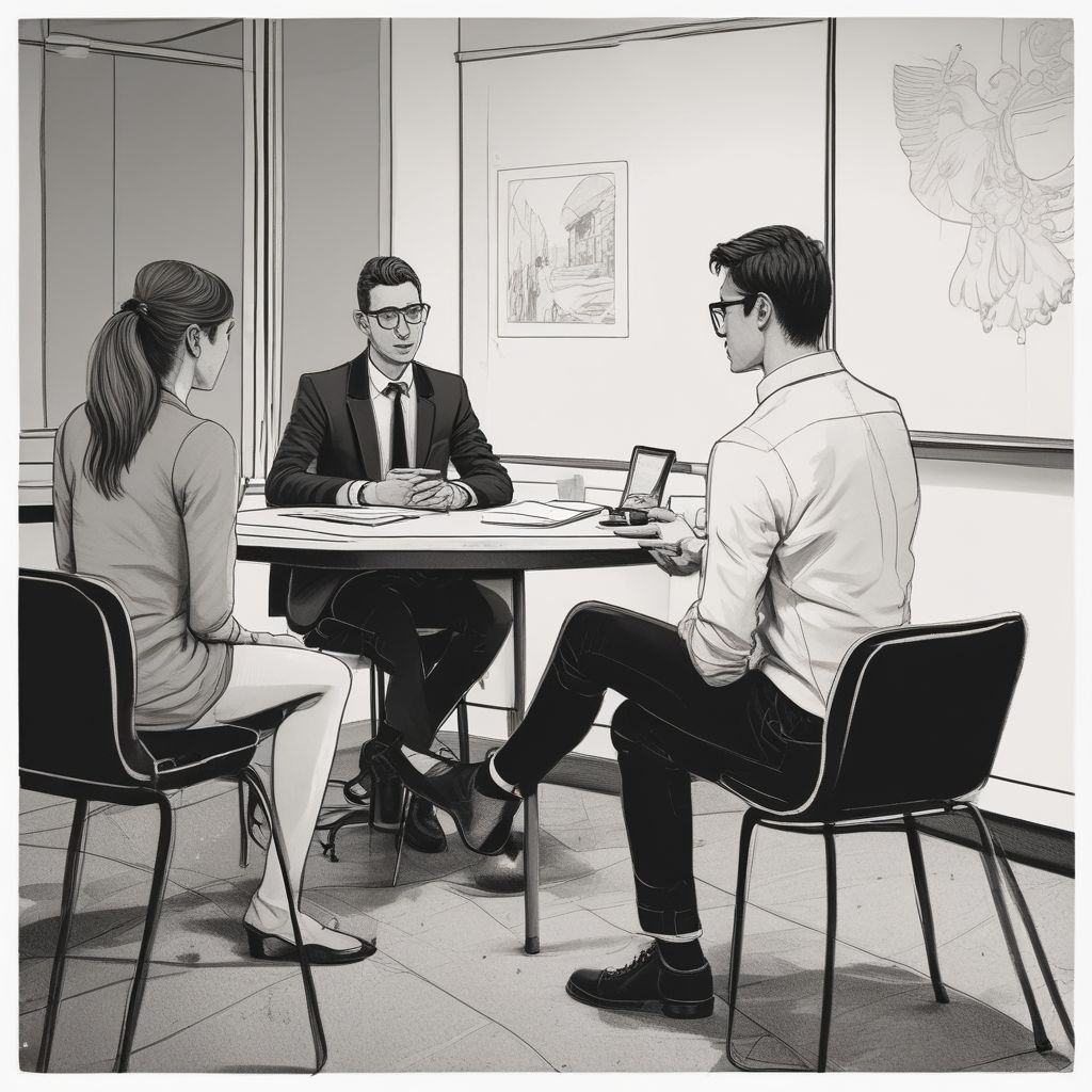students engaging in mock interviews