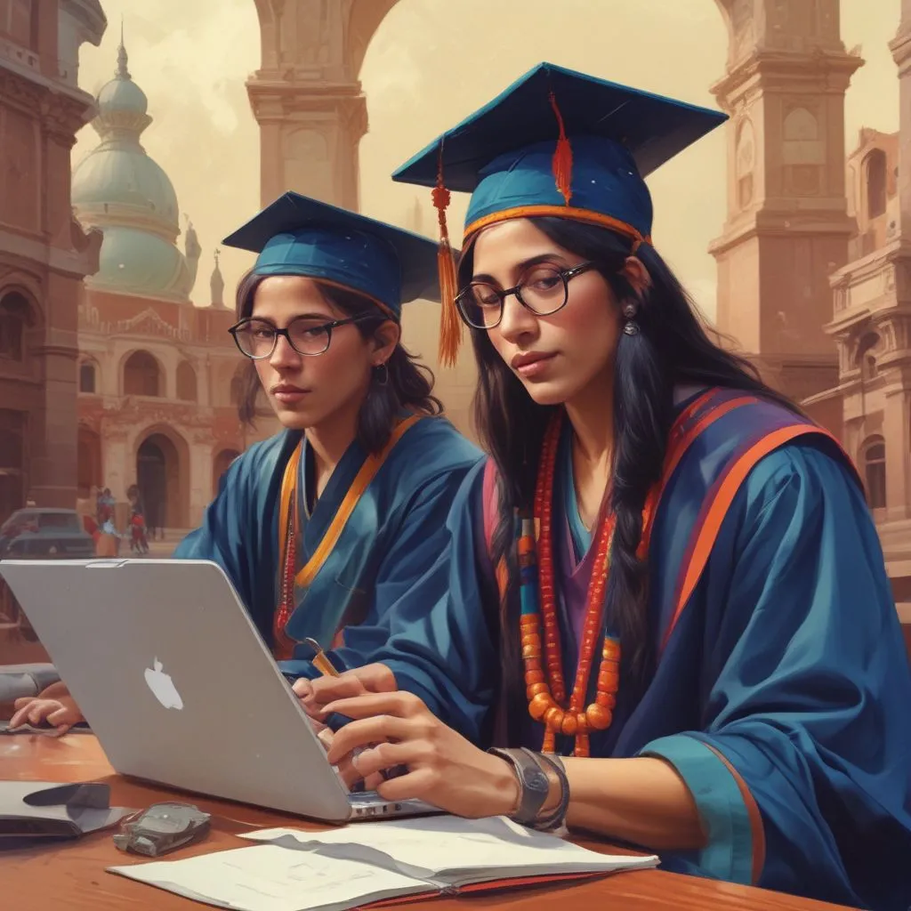 Indian graduates collaborating online