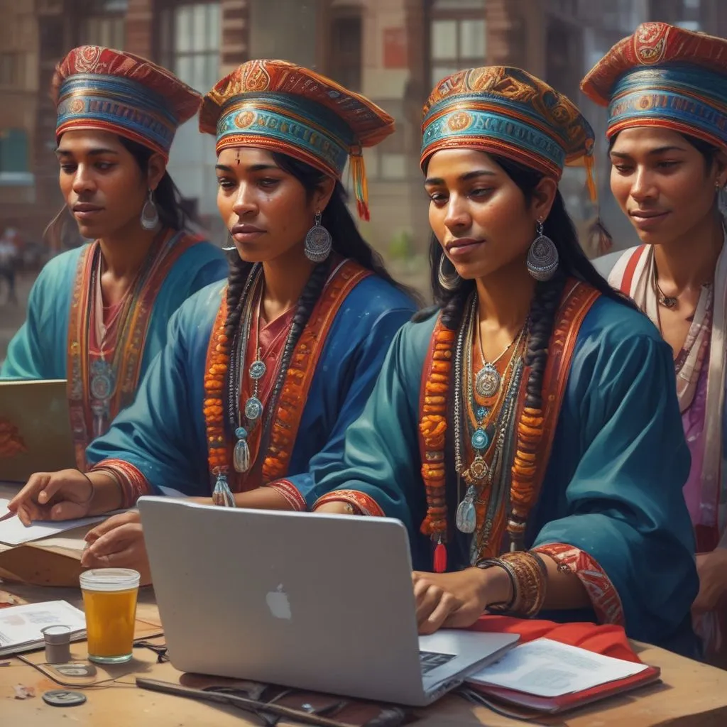 Indian graduates collaborating remotely