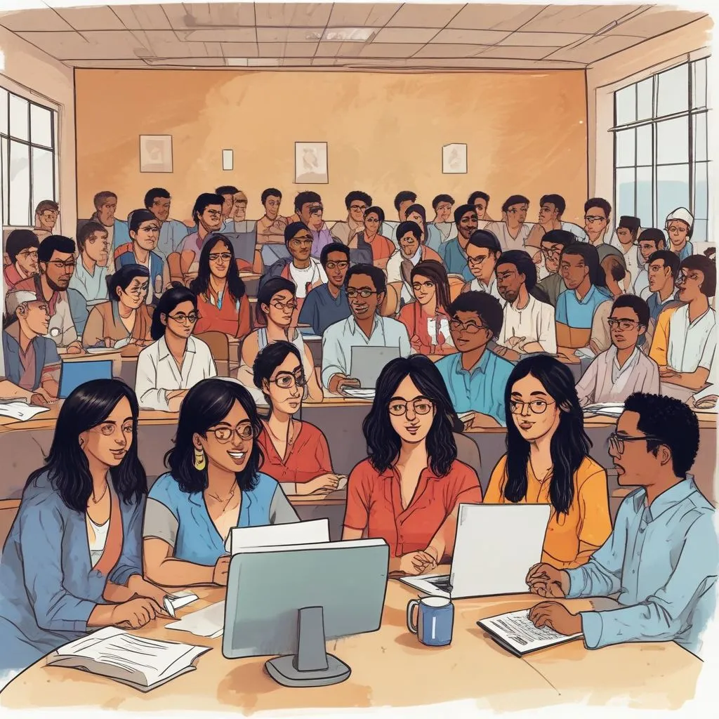Indian graduates participating in a virtual team meeting