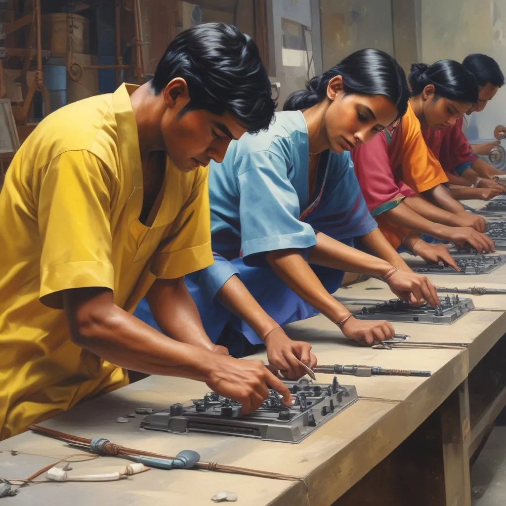Indian graduates participating in skill training programs