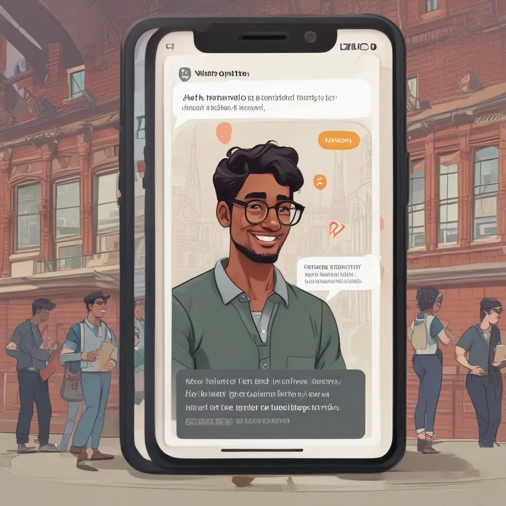 Indian student scrolling through a university WhatsApp group chat showing job alerts for campus positions