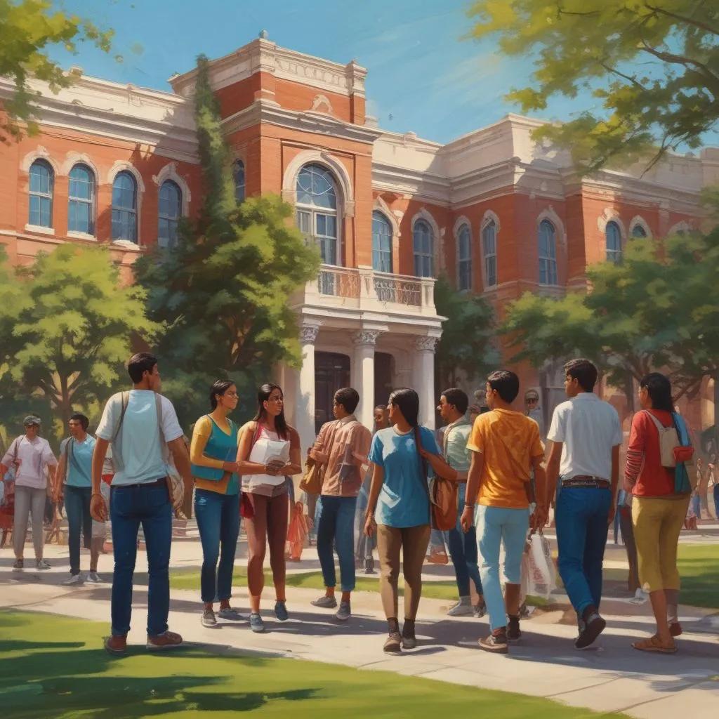 Indian students at a US university campus