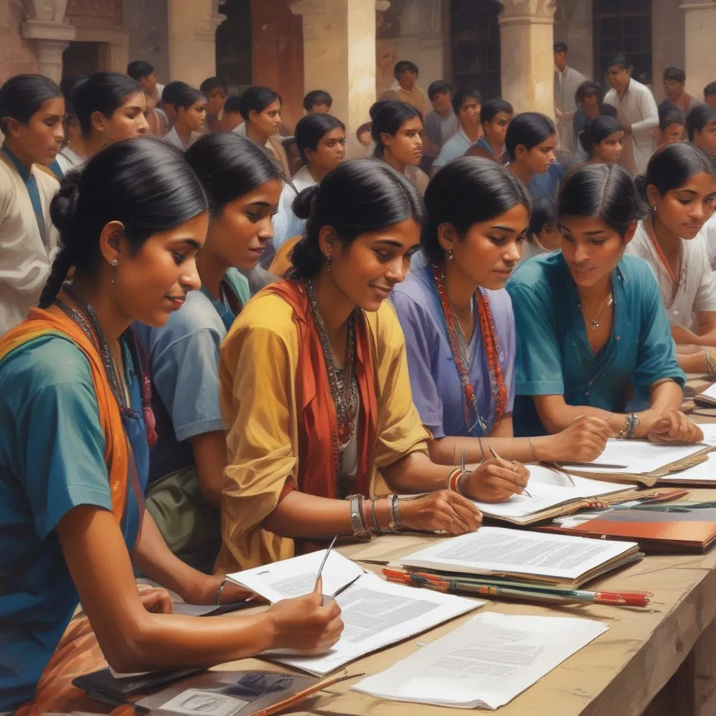 Indian students attending a scholarship workshop