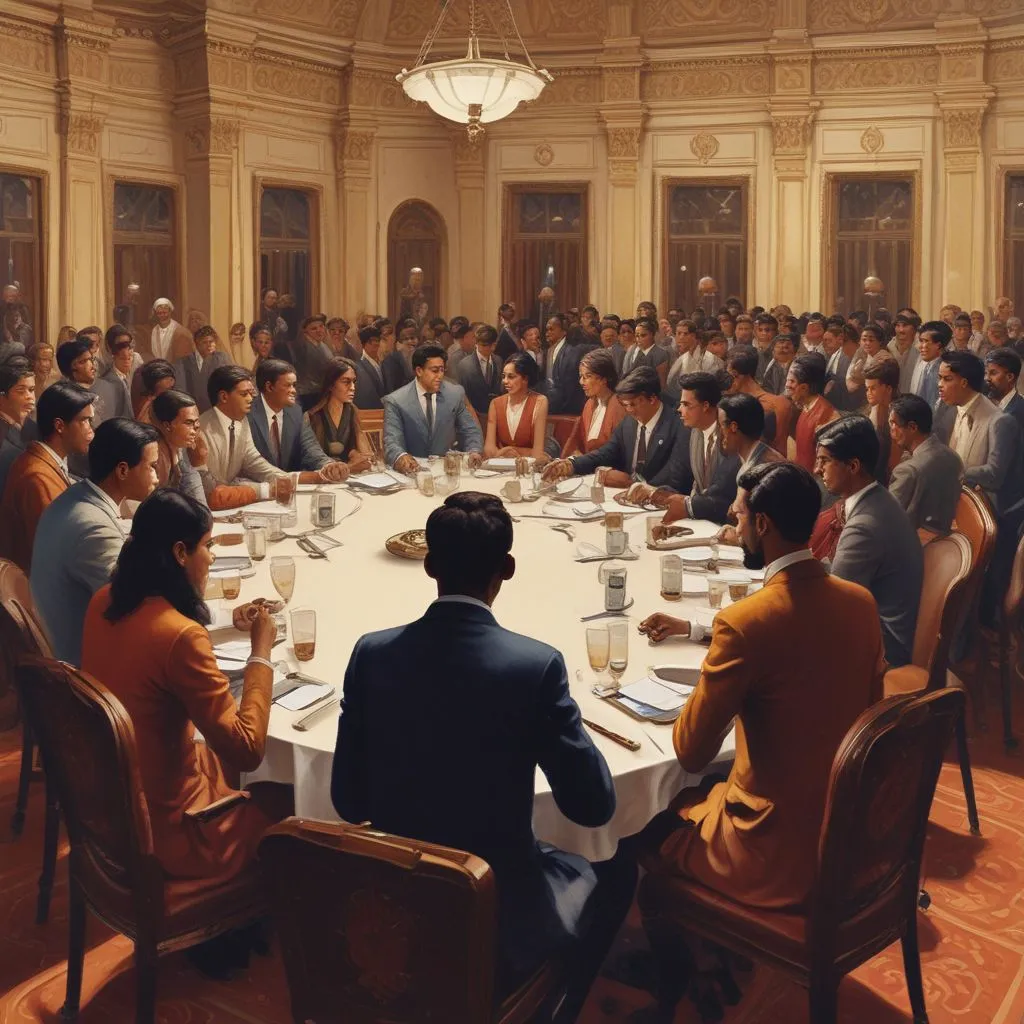 Indian students in a university club meeting