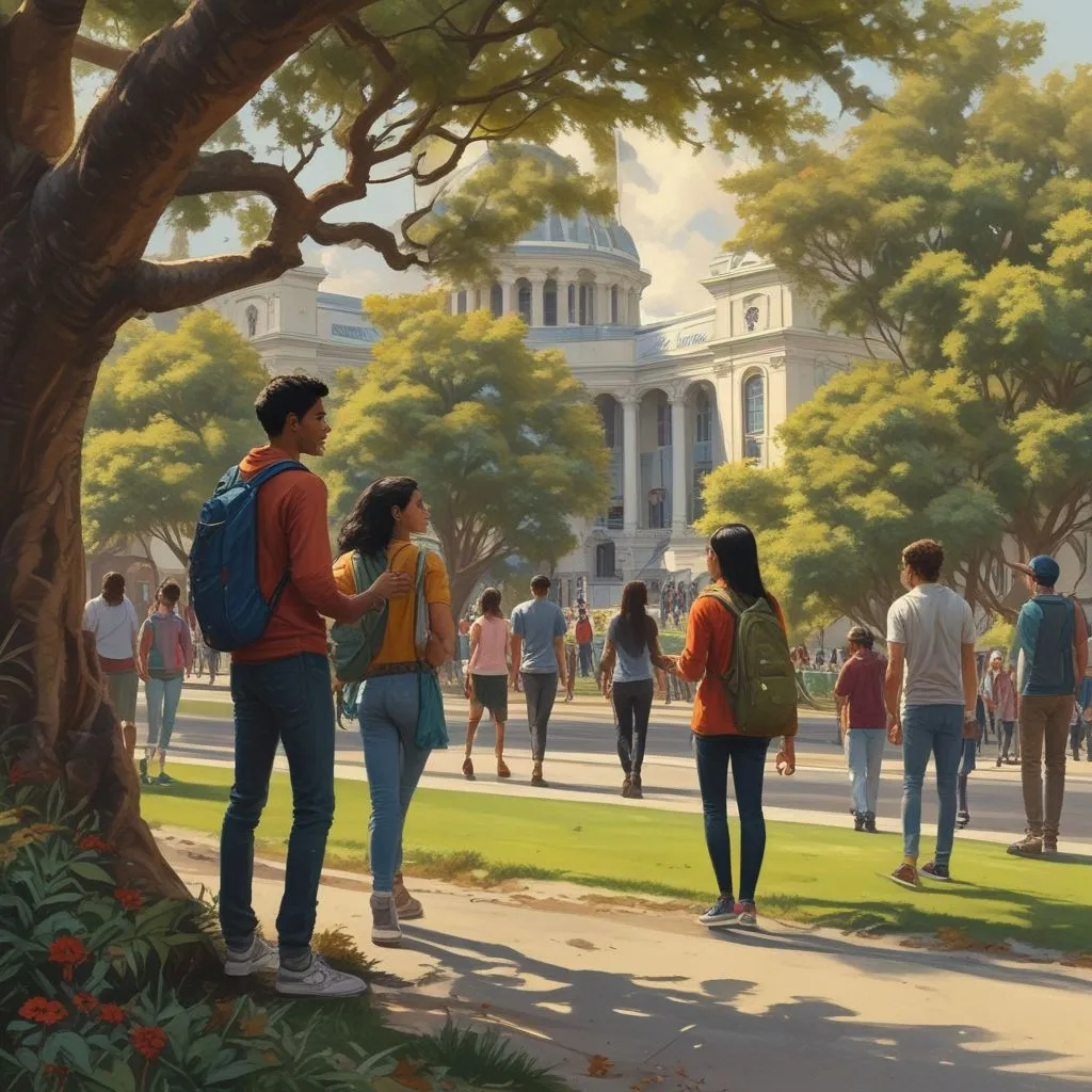 Indian students in New Zealand enjoying campus outdoors