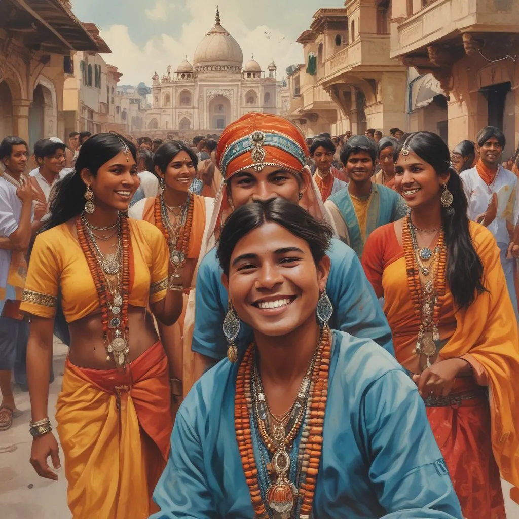 Indian students participating in cultural events abroad