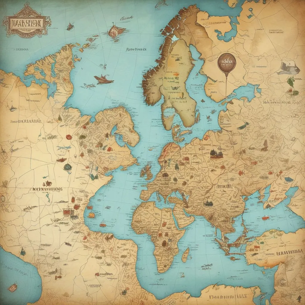 map showing popular study abroad destinations