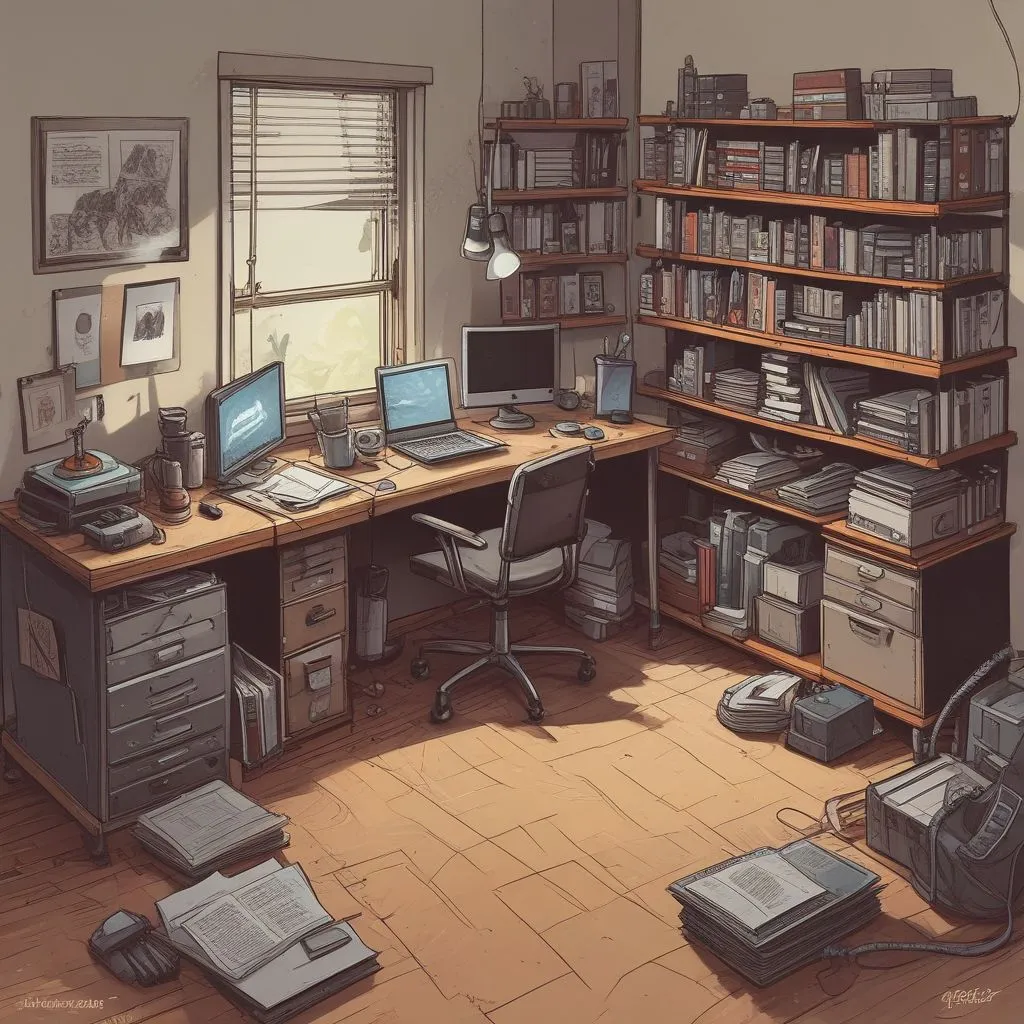 neat and professional interview setup