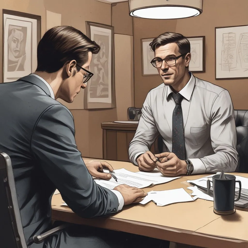 person practicing interview questions