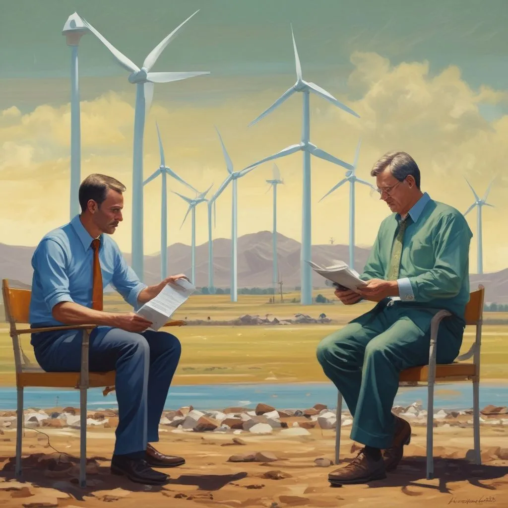 Professionals discussing renewable energy policies