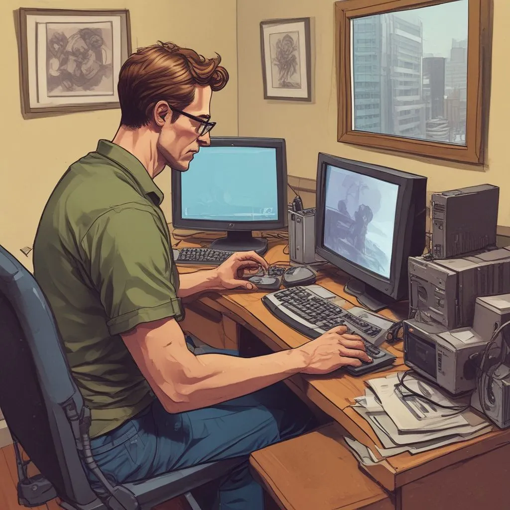 setting up a computer for an online interview
