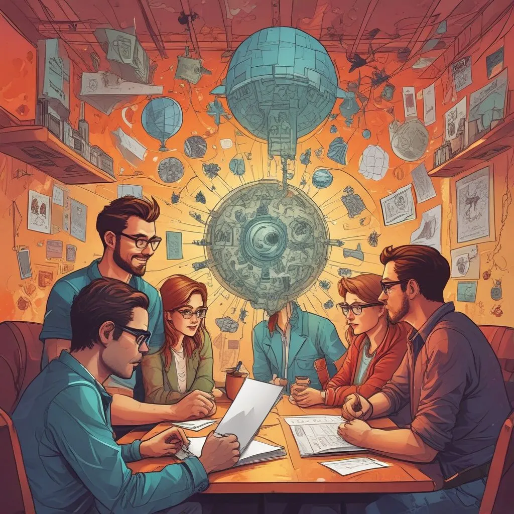 startup team brainstorming ideas