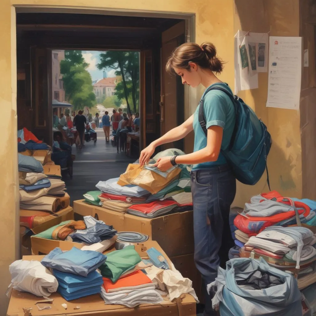 student packing bags for study abroad