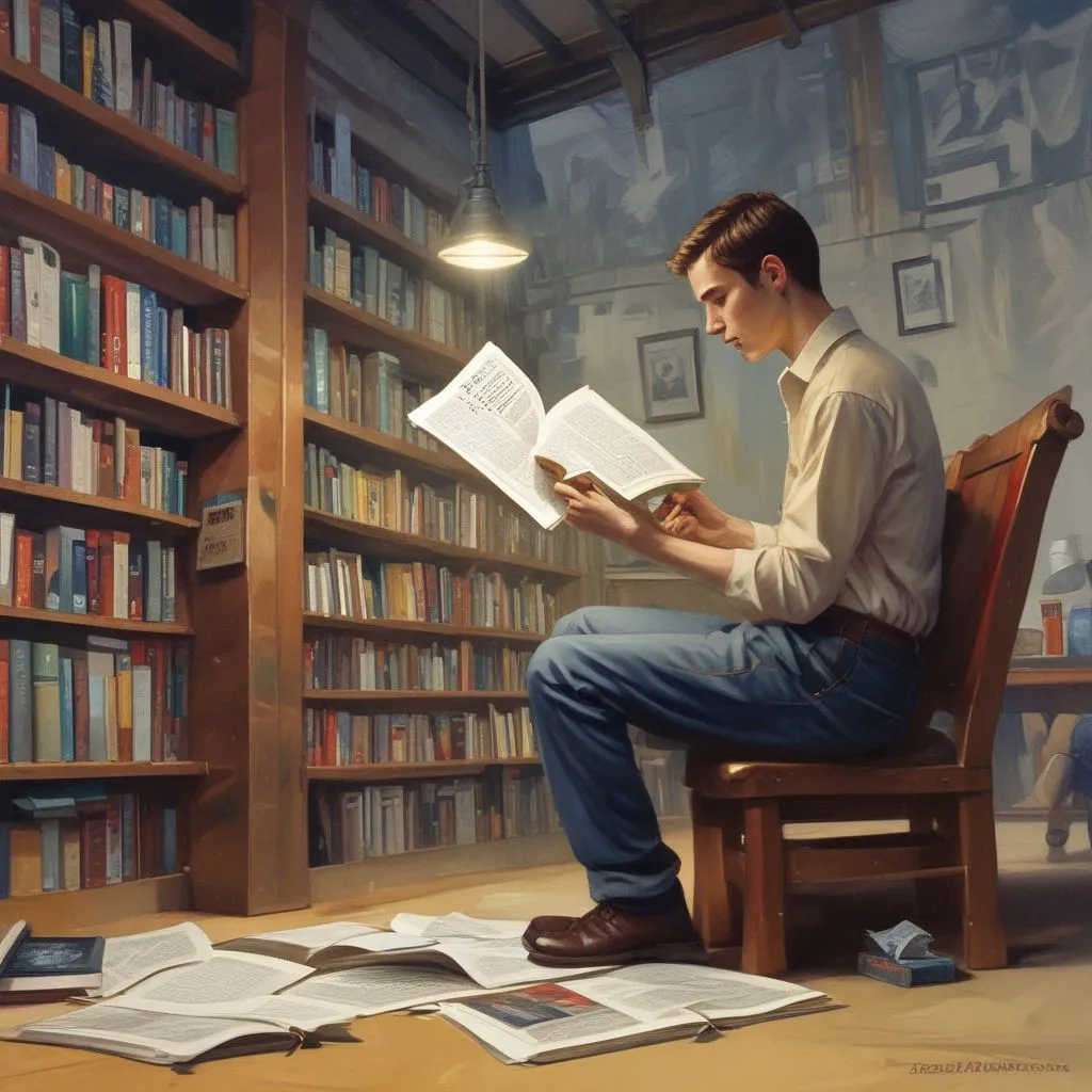 student reading industry news