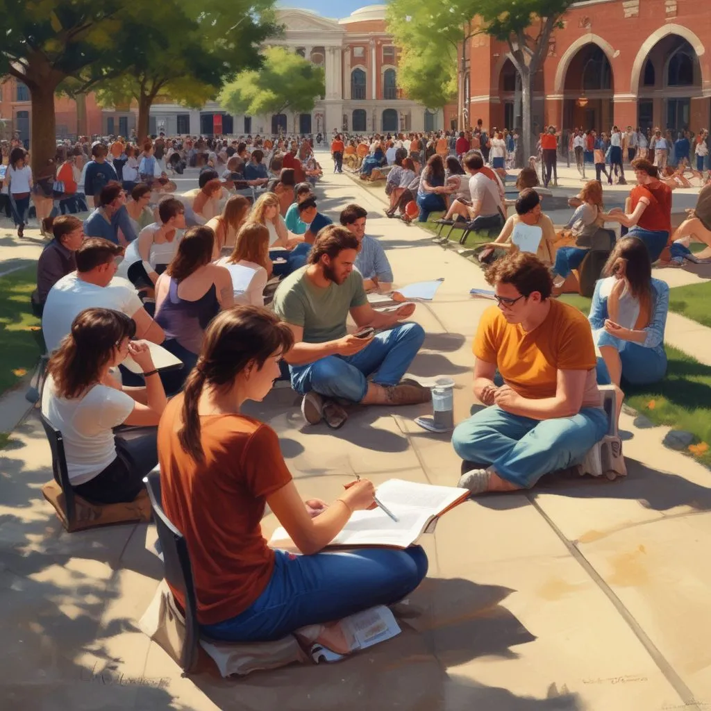 students at a US university campus