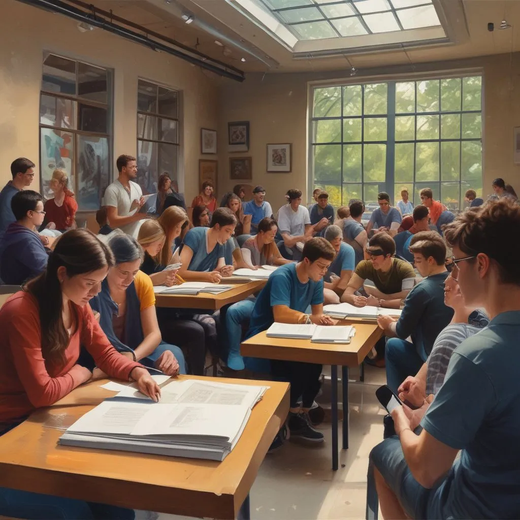 students attending interdisciplinary courses