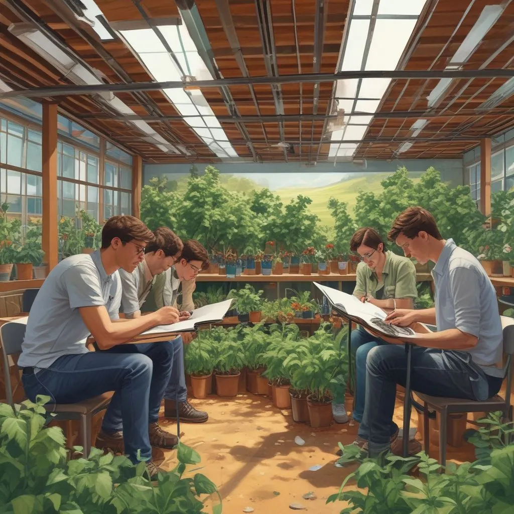 students collaborating on agritech projects