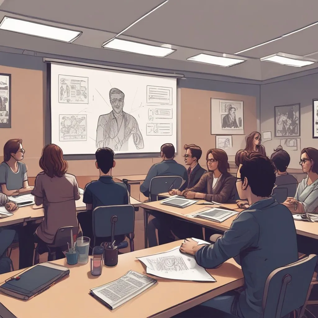 students engaging in a seminar on digital ethics