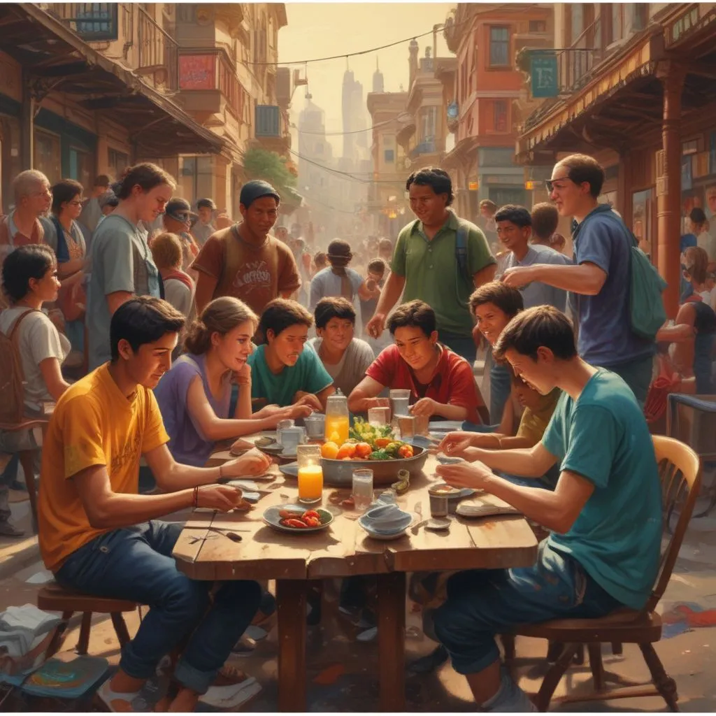 students engaging in cultural exchange