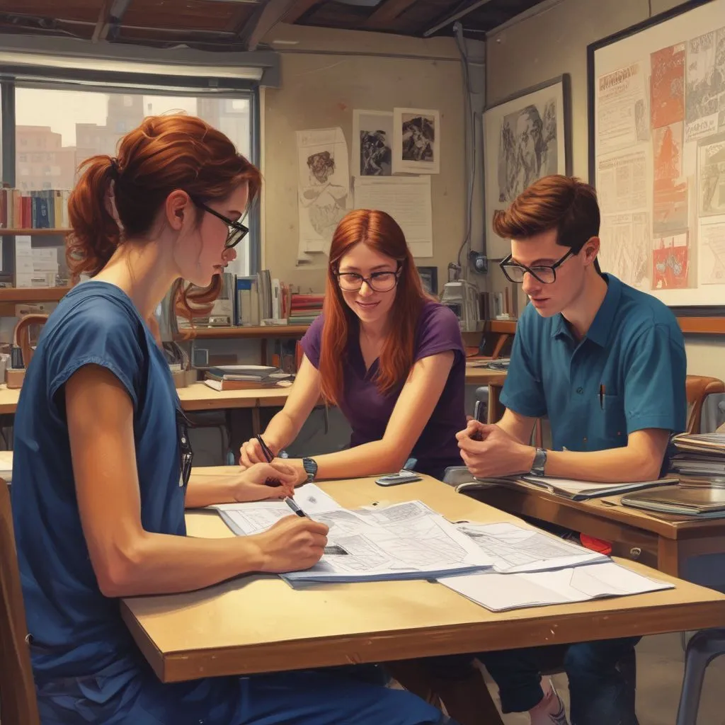 students engaging in internships