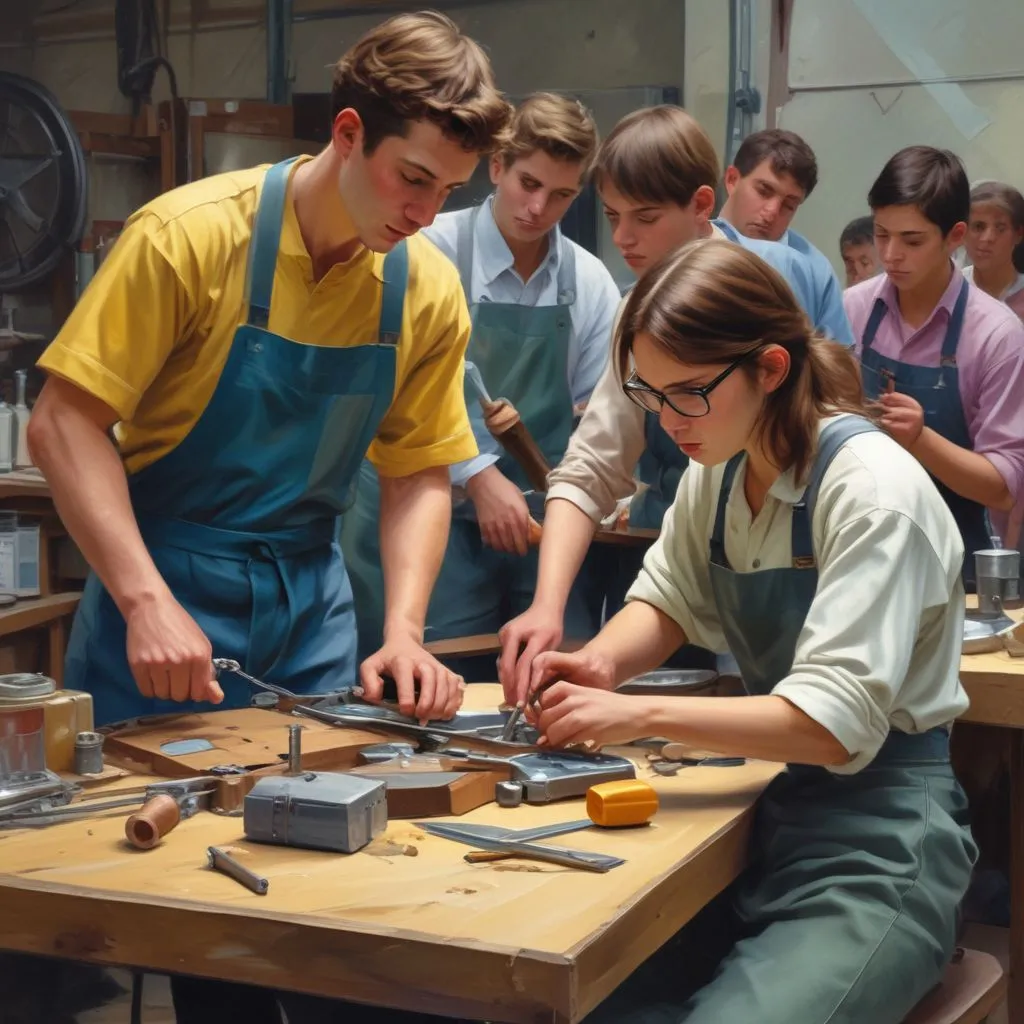 students engaging in vocational training