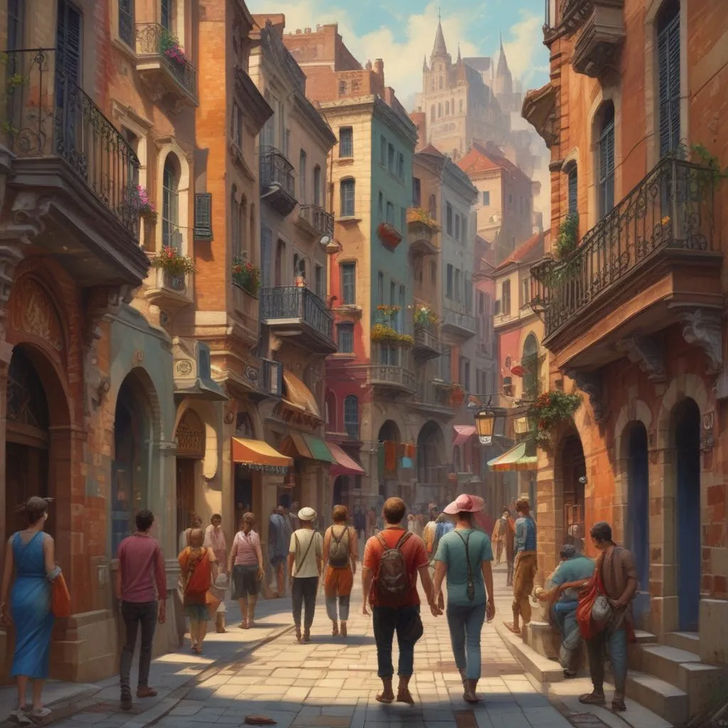 students exploring a foreign city, showcasing cultural diversity