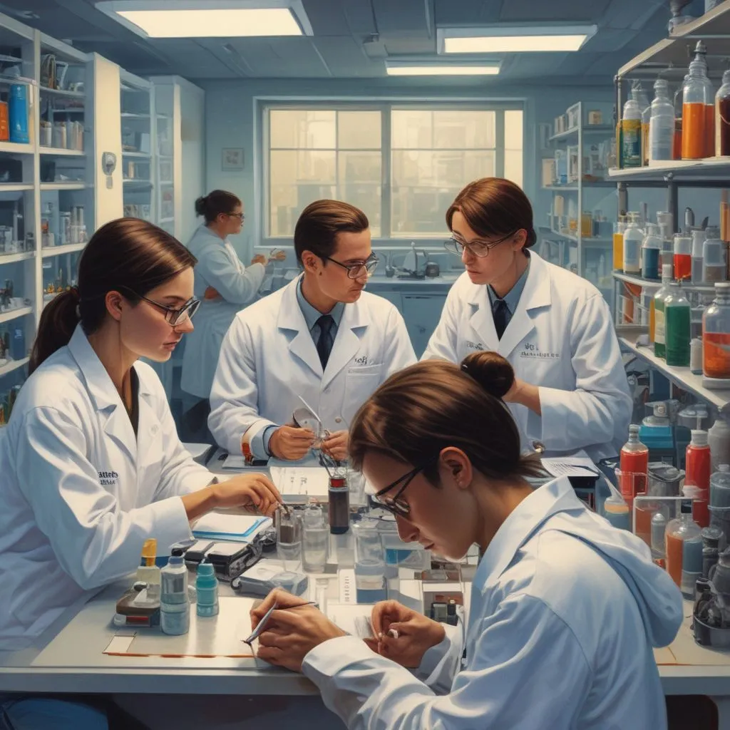 students in a biotechnology lab