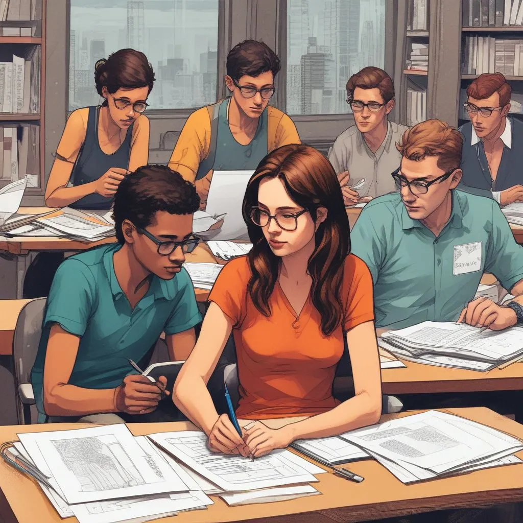 students in a data journalism class