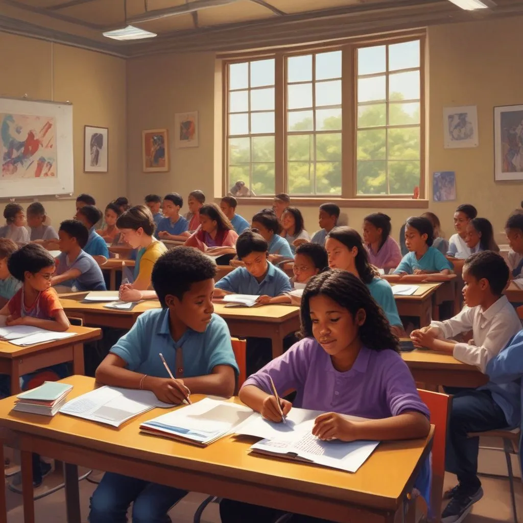 students in a diverse classroom setting