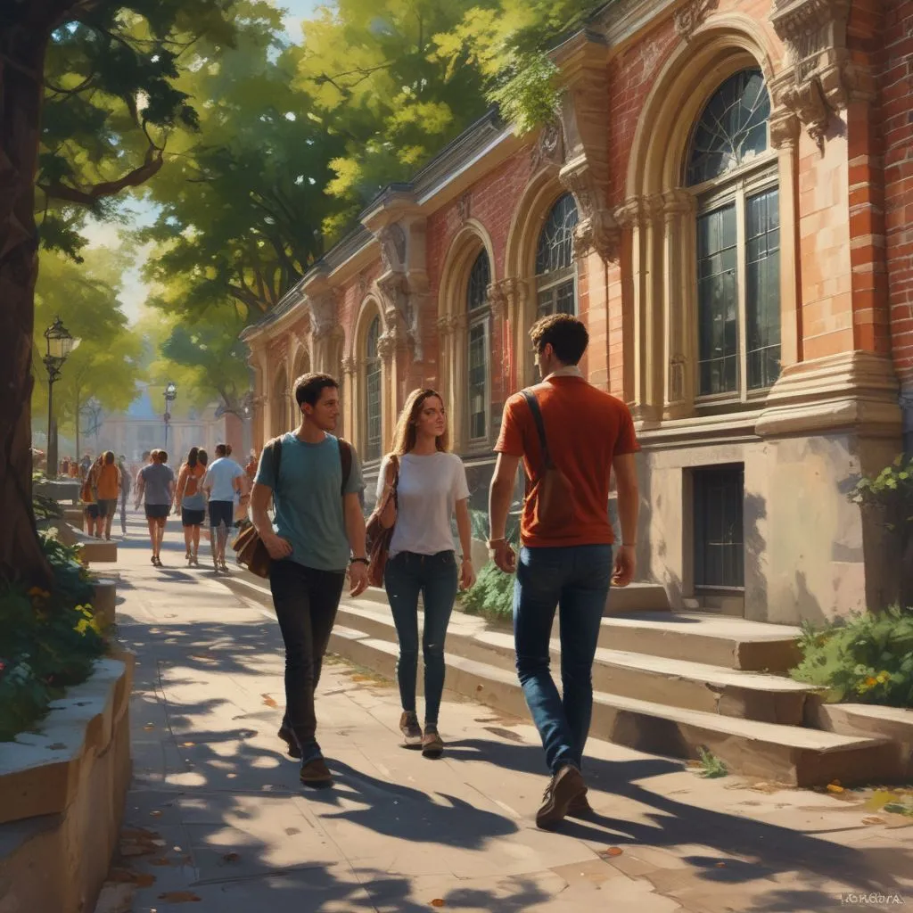 students in a foreign university environment