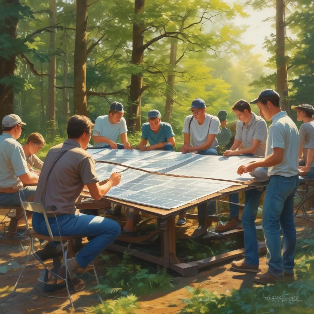 students in a renewable energy workshop