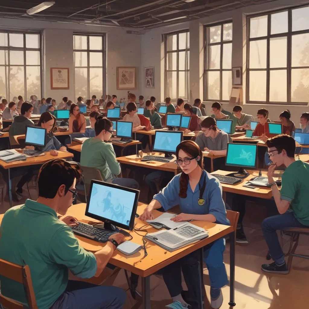 students in a technology ethics class