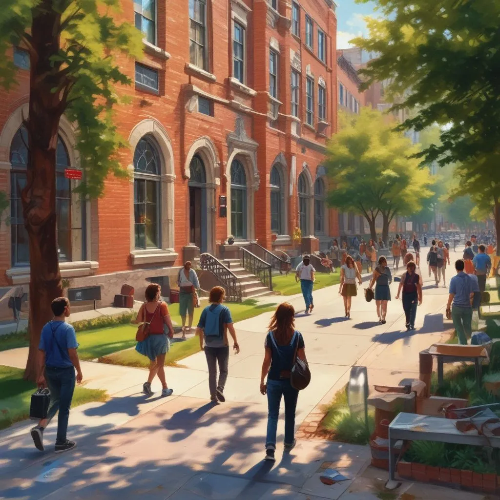 students in a U.S. university campus