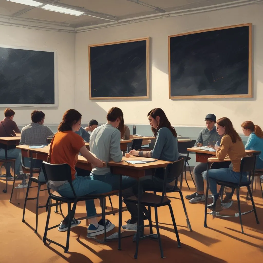 students in a US university classroom
