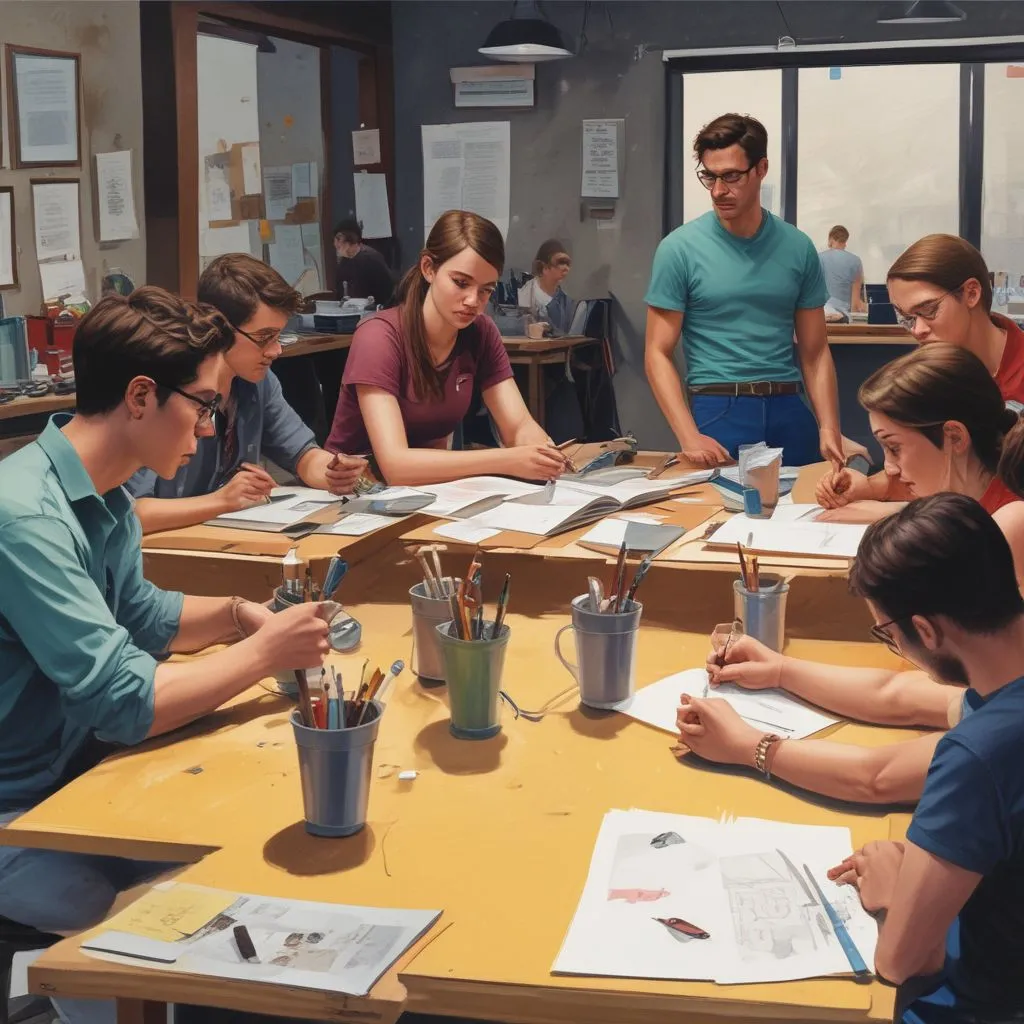 Students in a workshop on entrepreneurship