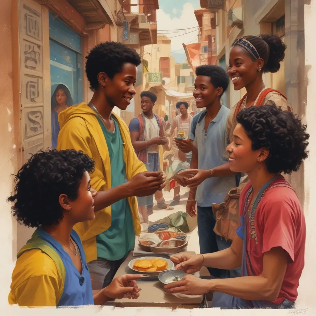 students interacting with diverse cultures