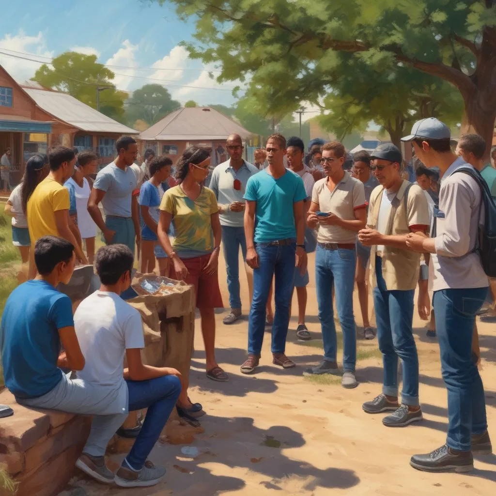 students interacting with local communities