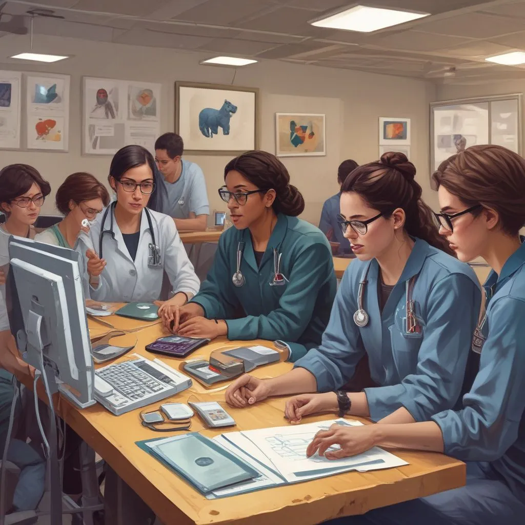 students learning about digital health courses