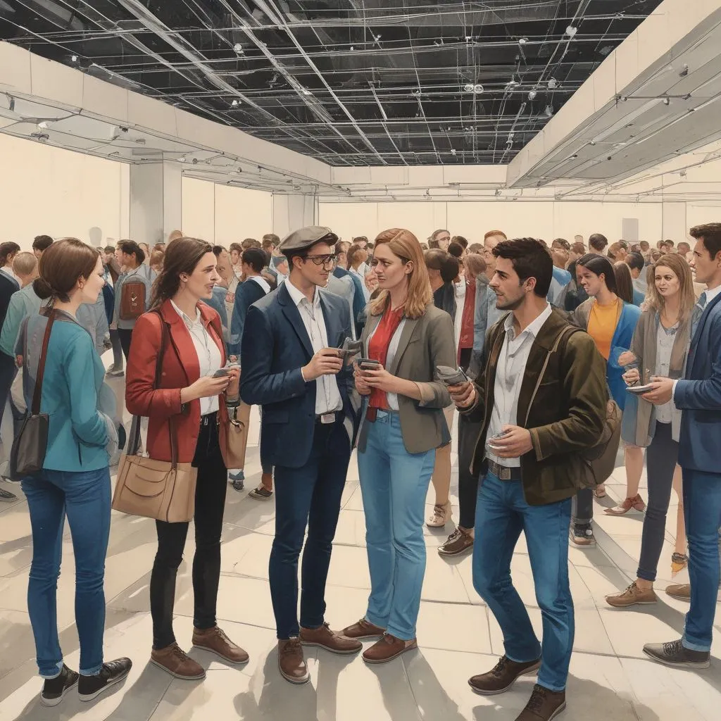students networking at an international conference