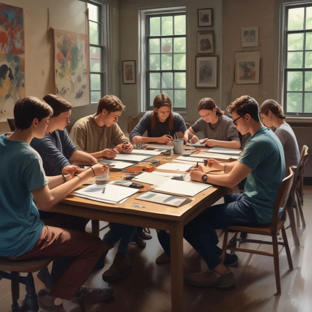 students participating in a creative workshop