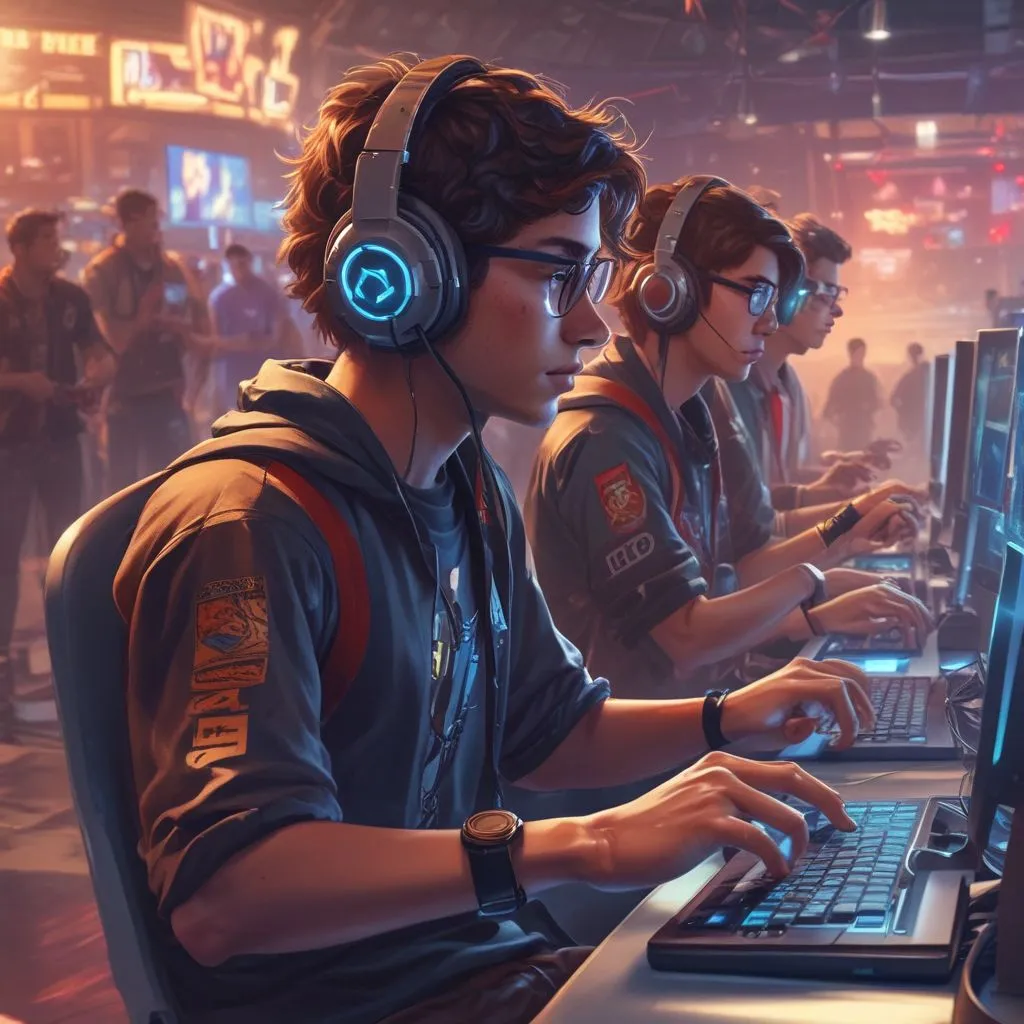 students participating in an esports event