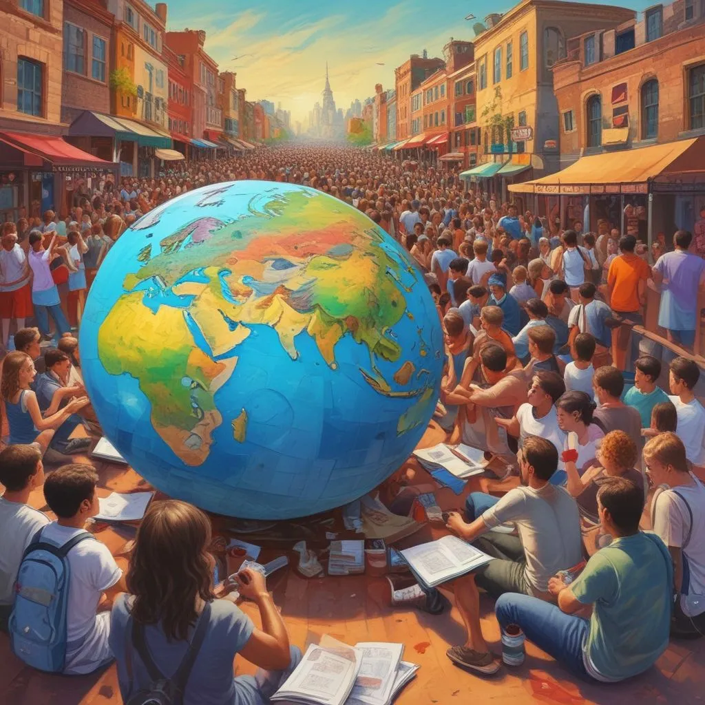 students participating in global events