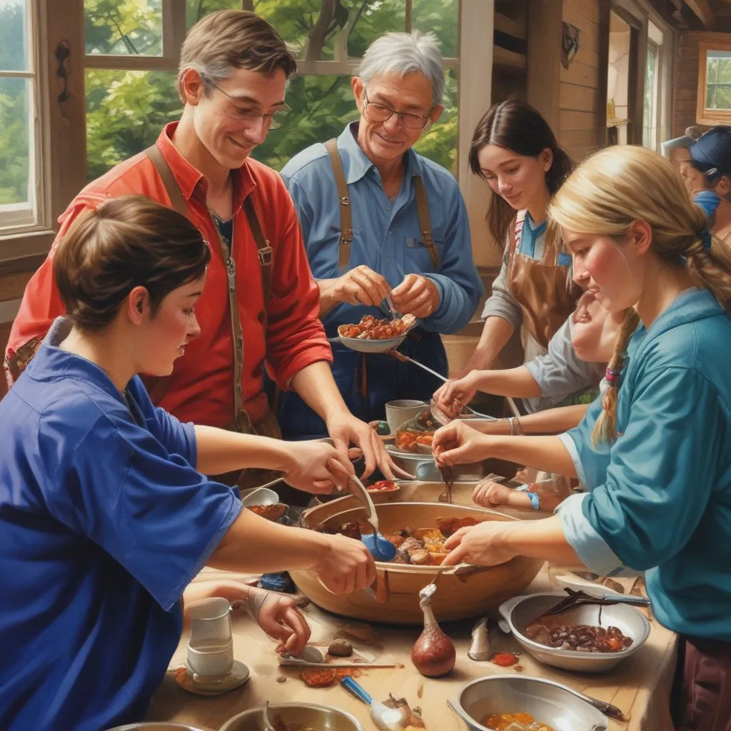 students participating in local traditions