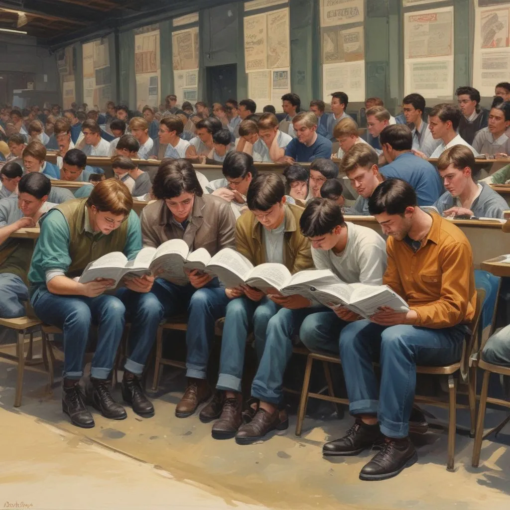 students reading industry news