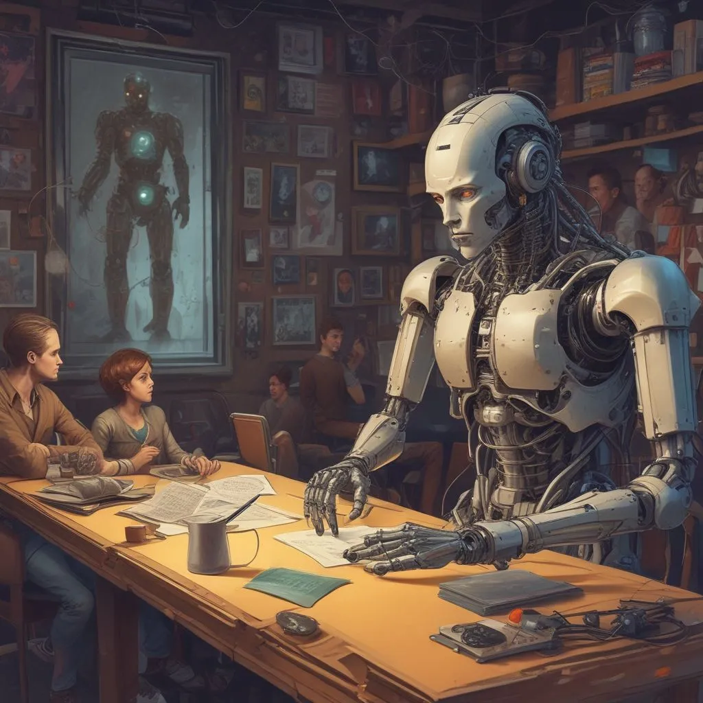 students researching AI and human behavior