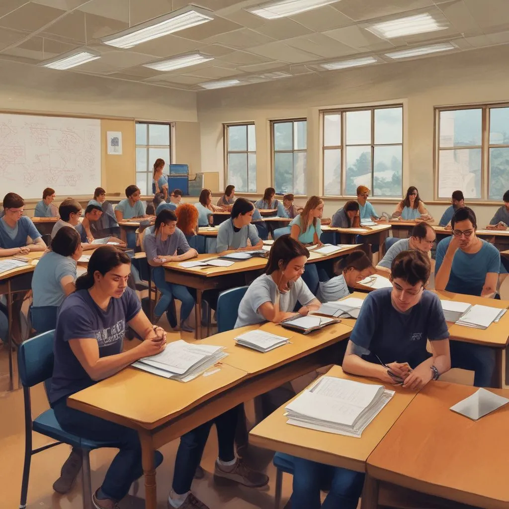 students studying behavioral science in a classroom